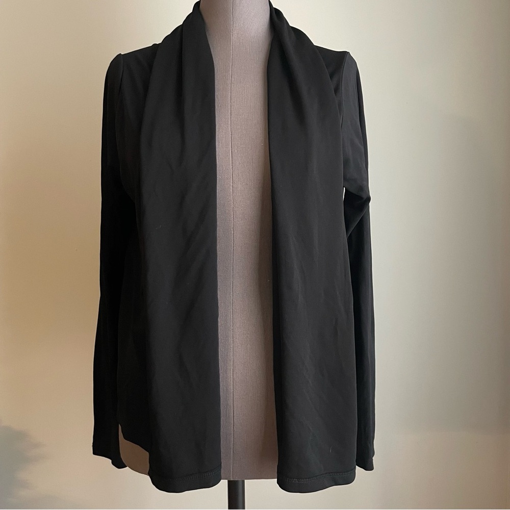 Josephine Chaus Black open front cardigan with Shawl Collar